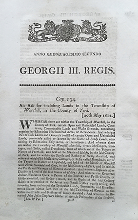 Warthill Enclosure Act 1812